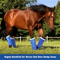 UV Protection Horse Leg Boots Breathable Mesh PVC Equine Guards Insect-Repellent Wraps Reduced Fatigue Equestrian Gear - Blue